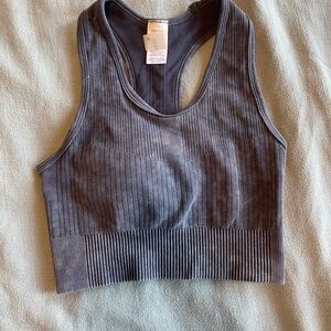 Ribbed Racerback Top in Charcoal